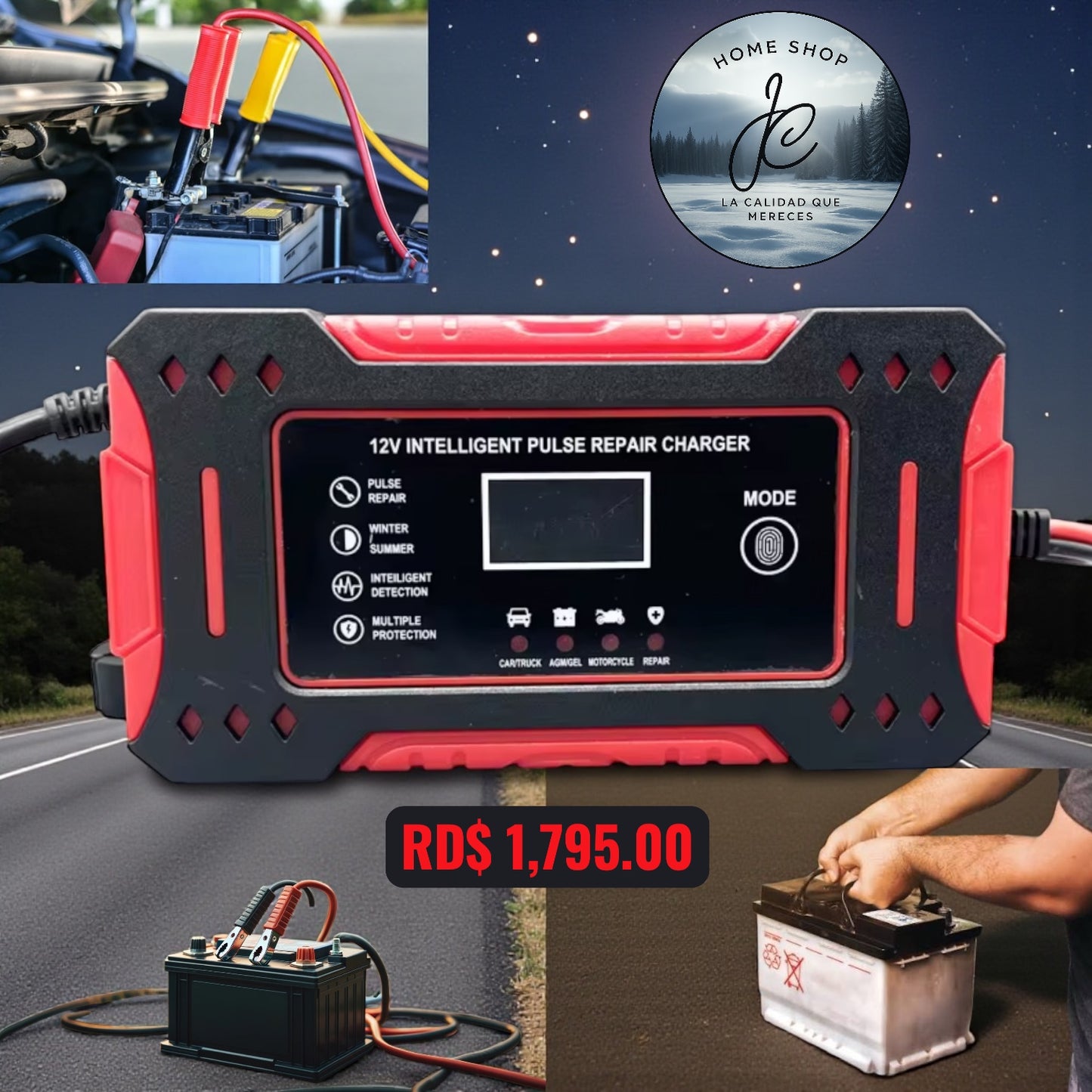 JUMPER CARGADOR DE BATERÍA INTELIGENTE 12 V