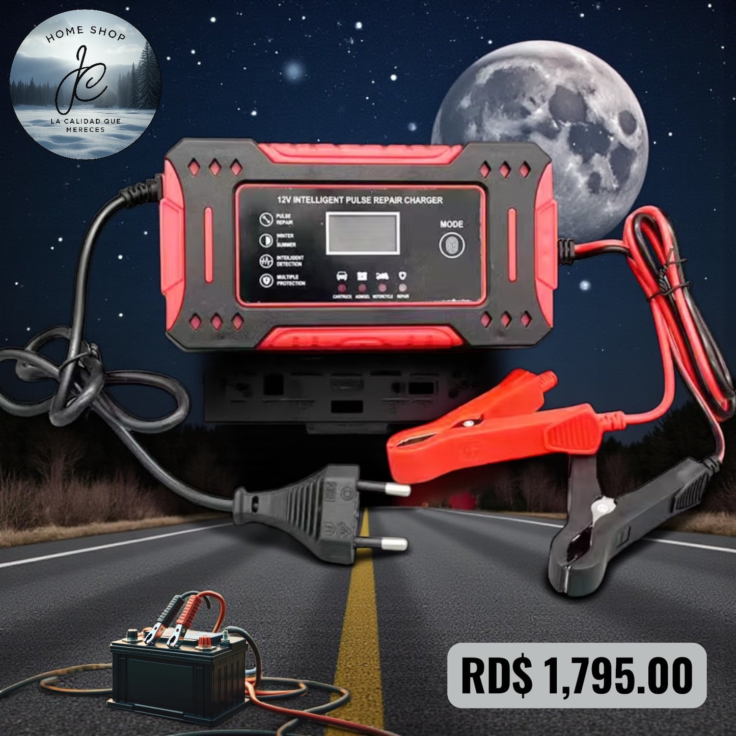 JUMPER CARGADOR DE BATERÍA INTELIGENTE 12 V