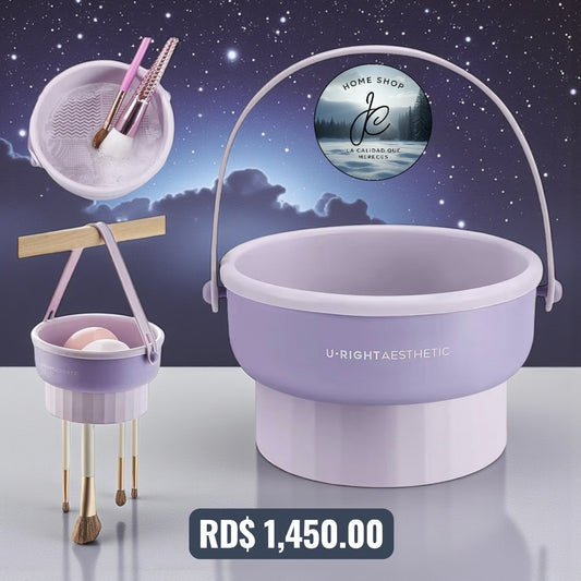 CUBO DE LIMPIEZA DE BROCHAS DE MAQUILLAJE, SOPORTE DE SILICONA 3 EN 1