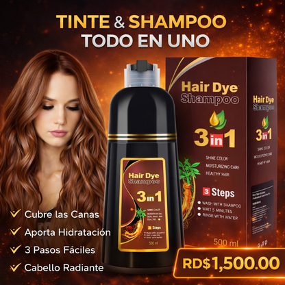 CHAMPÚ INSTANTÁNEO DE 16.9 FL OZ, TINTE RÁPIDO PARA EL CABELLO, SHAMPOO MARRÓN.