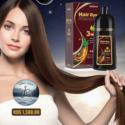 CHAMPÚ INSTANTÁNEO DE 16.9 FL OZ, TINTE RÁPIDO PARA EL CABELLO, SHAMPOO MARRÓN.