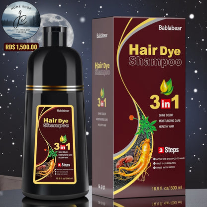 CHAMPÚ INSTANTÁNEO DE 16.9 FL OZ, TINTE RÁPIDO PARA EL CABELLO, SHAMPOO MARRÓN.