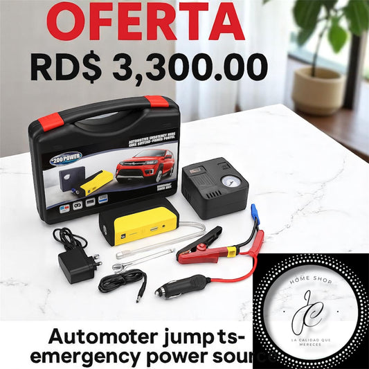 JUMPER DE VEHÍCULO TM15 + BOMBA DE AIRE KIT TODO EN UNO MD-10505