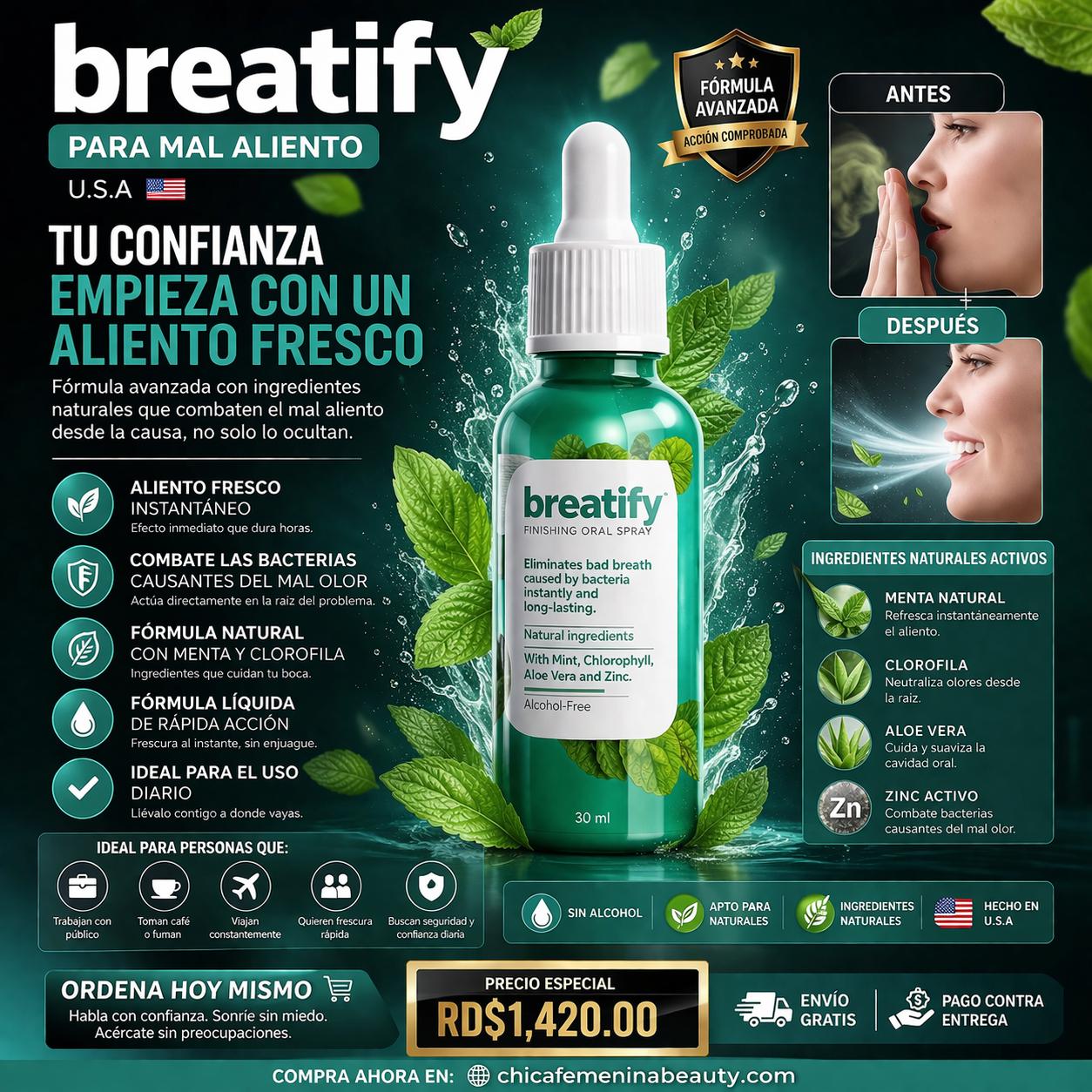 BREATIFY - PARA MAL ALIENTO - U.S.A.