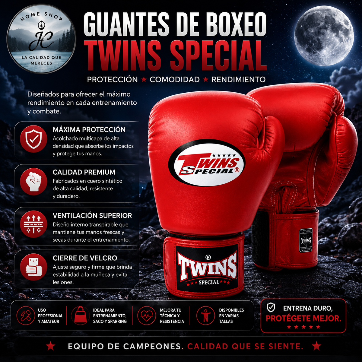 GUANTES BOXEO TWINS 12 OZ