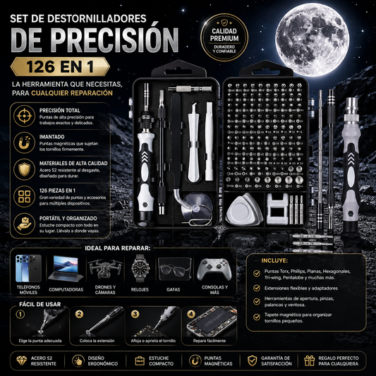JUEGO DE HERRAMIENTAS DE REPARACIÓN PROFESIONAL MAGNÉTICAS PARA ELECTRÓNICA