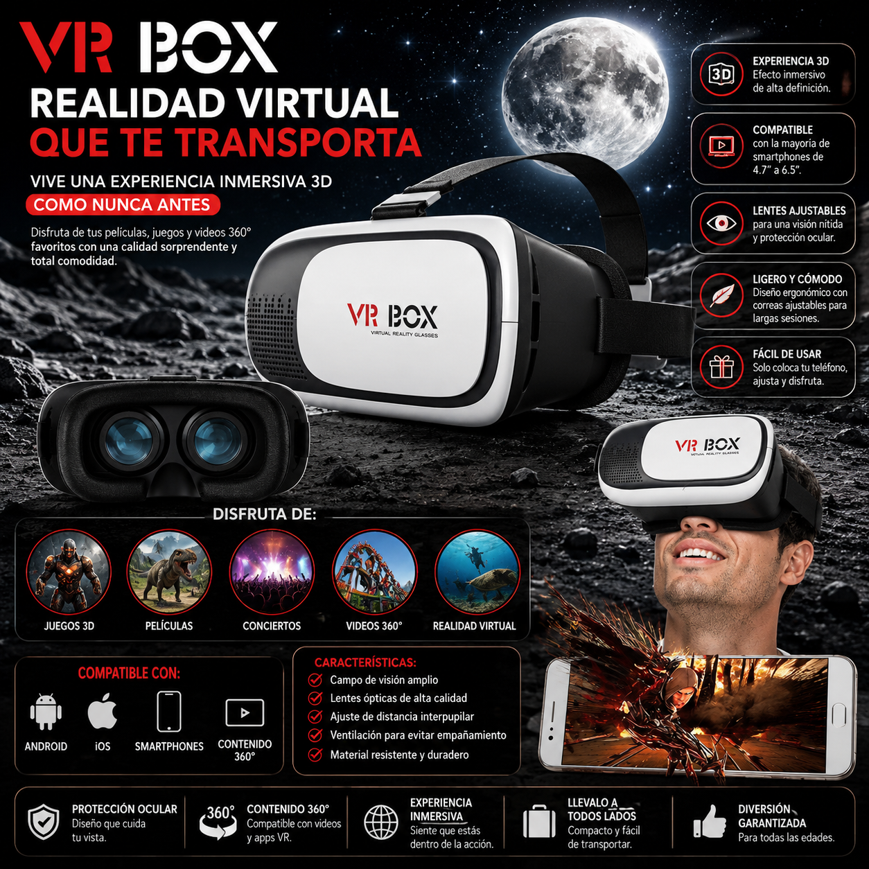 LENTES DE REALIDAD VIRTUAL PARA CELULAR