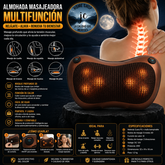 MASAJEADOR LUMBAR IDEAL PARA EL VEHICULO