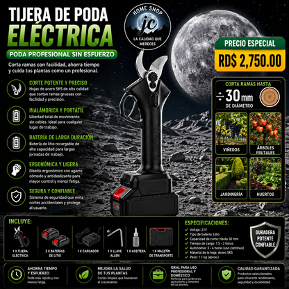 TIJERA DE PODAR ELÉCTRICA RECARGABLE