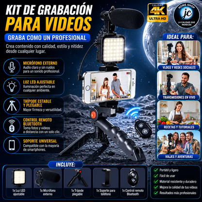 VIDEO MAKING KIT PARA GRABACION CON MICROFONO CON BASE