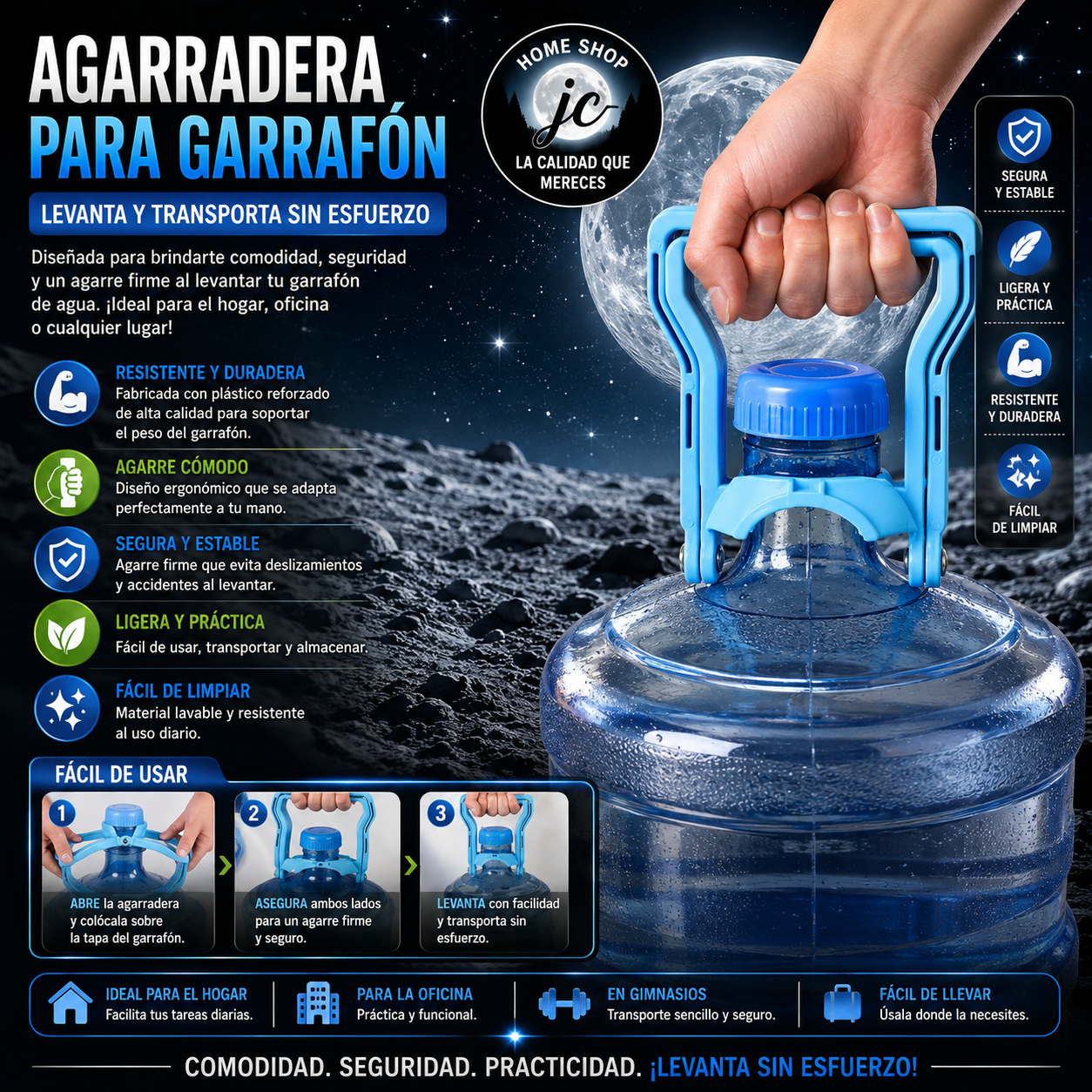 AGARRADERA PARA BOTELLÓN DE AGUA UNIDAD RD$ 1,200.00 ¡Oferta!