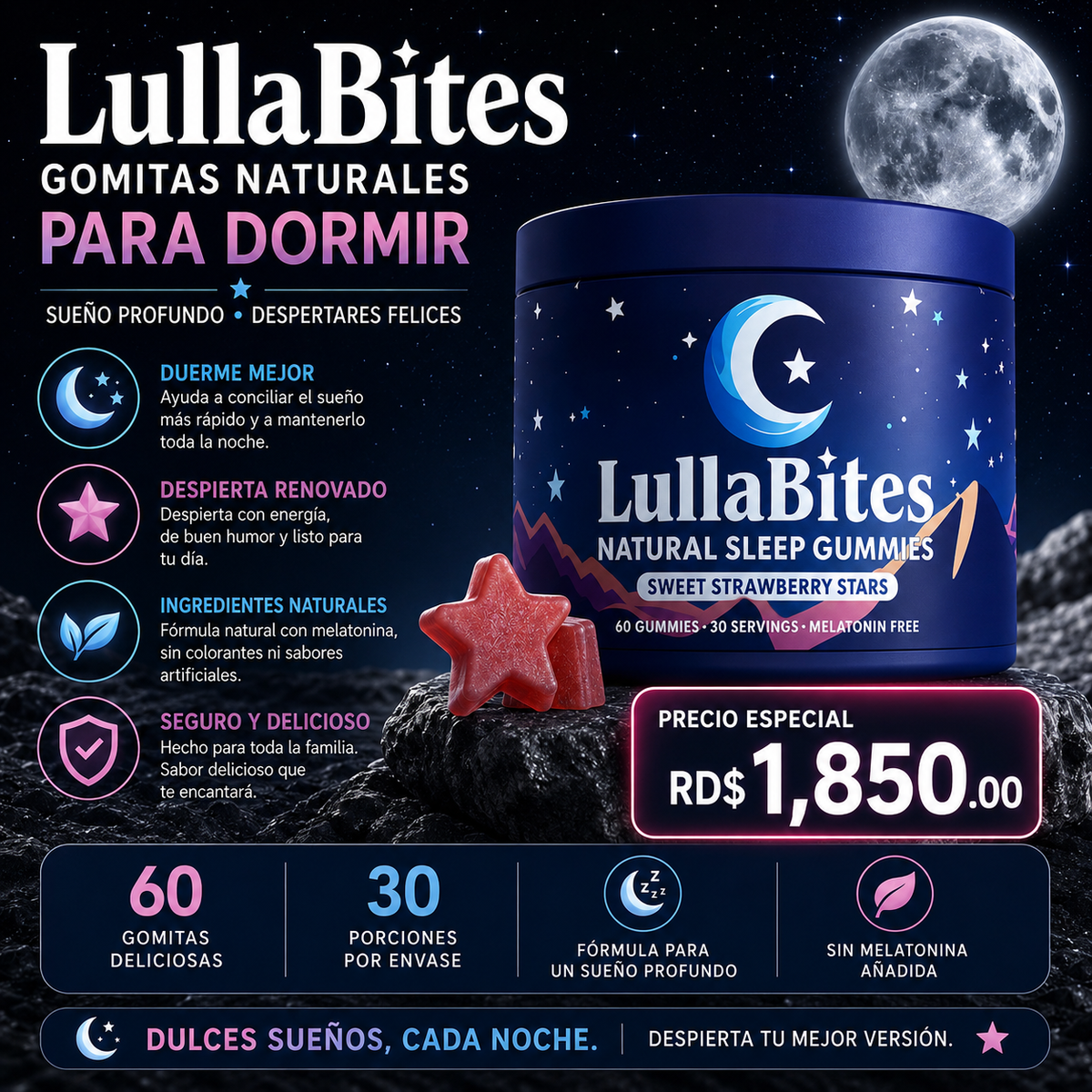 GOMITAS PARA DORMIR (LULLABITES ANTI-INSOMNIO SIN MELATONINA)