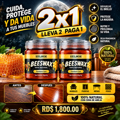 2X1 CERA BEESWAX MUEBLE BRILLO, REVIVIDOR MADERA (ROBLE)