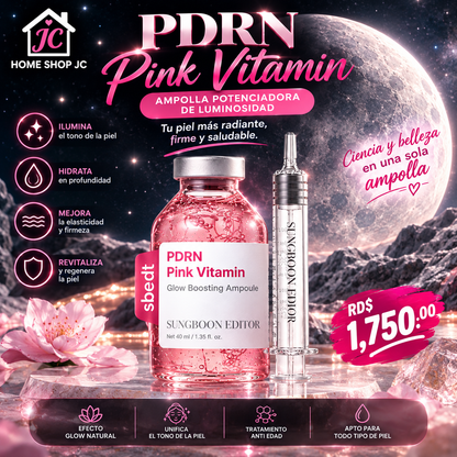 SUNGBOON EDITOR GLOW PDRN AMPOLLA, VITAMINA B12, PIEL RADIANTE, 1.35 fl oz