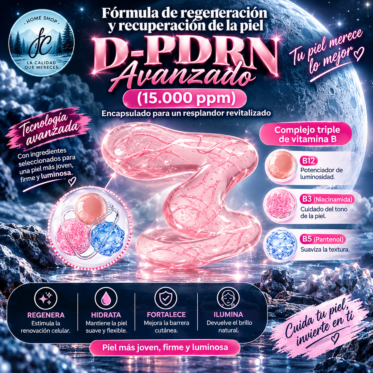 SUNGBOON EDITOR GLOW PDRN AMPOLLA, VITAMINA B12, PIEL RADIANTE, 1.35 fl oz