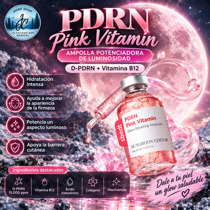 SUNGBOON EDITOR GLOW PDRN AMPOLLA, VITAMINA B12, PIEL RADIANTE, 1.35 fl oz