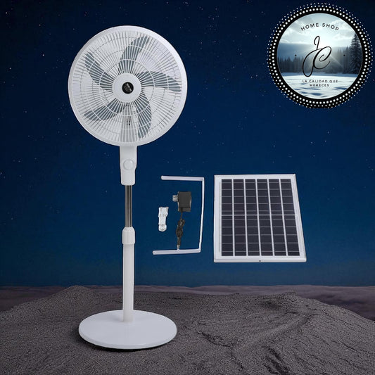 ABANICO SOLAR RECARGABLE DE 16 PULGADAS MD-12103