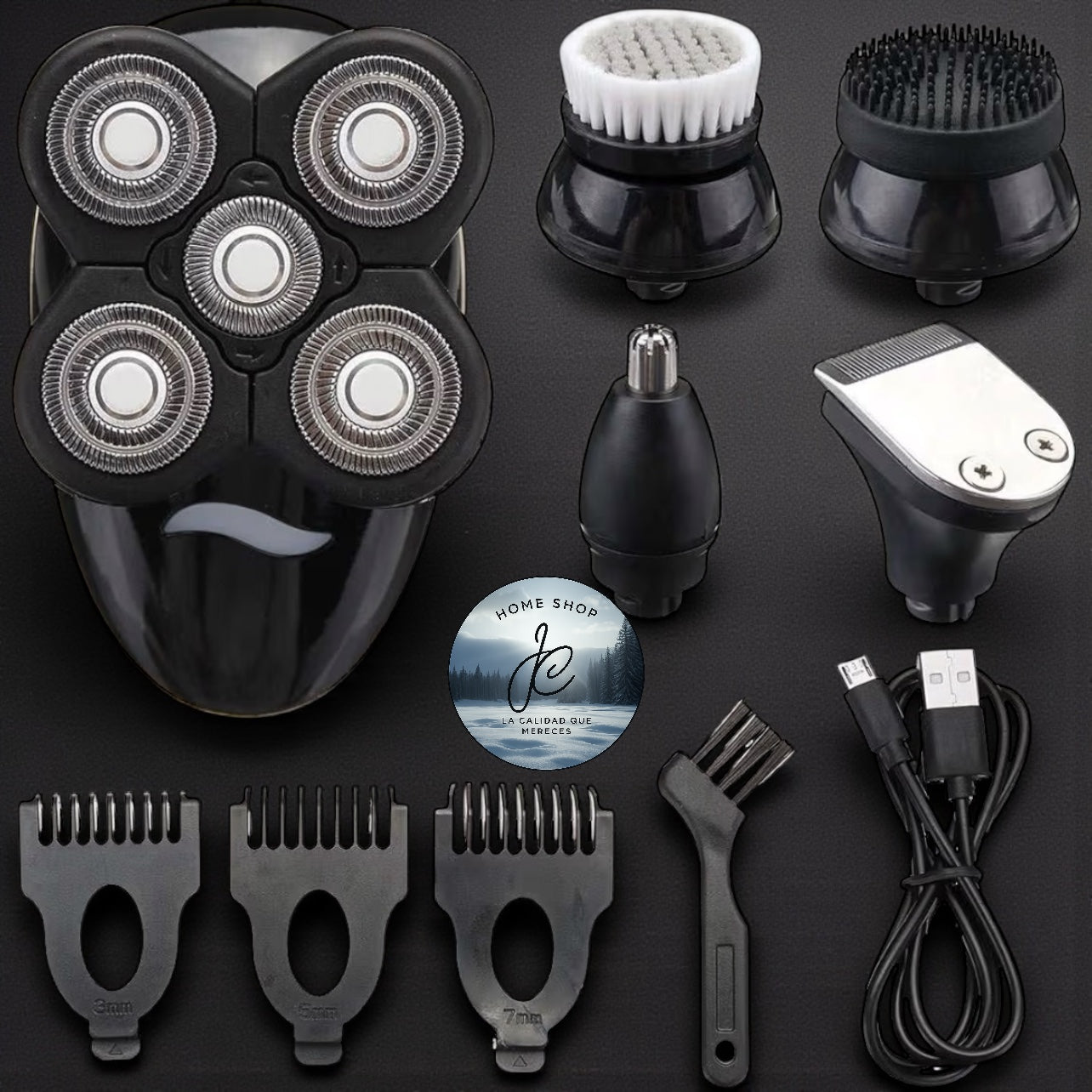 AFEITADORA ELÉCTRICA SHAVER PORTÁTIL USB CABEZA BARBA NARIZ