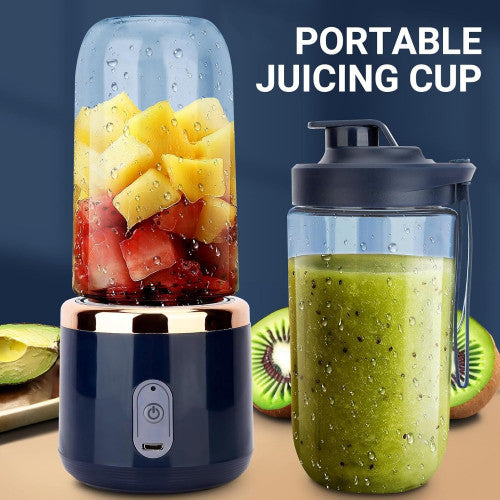 LICUADORA PORTÁTIL, MINI JUGO DE FRUTAS DE 400 ML, TAZA DE 6 CUCHILLAS, DE ALTA POTENCIA, LICUADORA DE BATIDOS