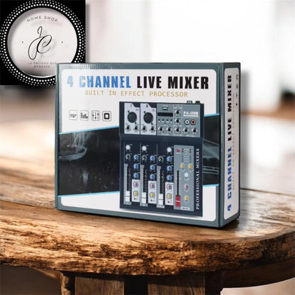 MEZCLADOR DE AUDIO 4 CANALES MIXER F4-USB MD-10723