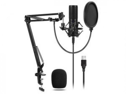 MICROFONO ESTUDIO PROFESIONAL TIPO USB INCLUYE BRAZO Y CONDENSADOR