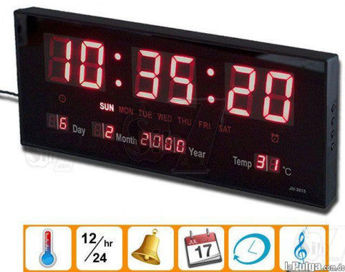 RELOJ LED DIGITAL CALENDARIO DE PARED