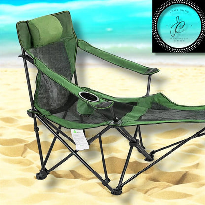 SILLA DE PLAYA PLEGABLE CON PORTAPIÉS