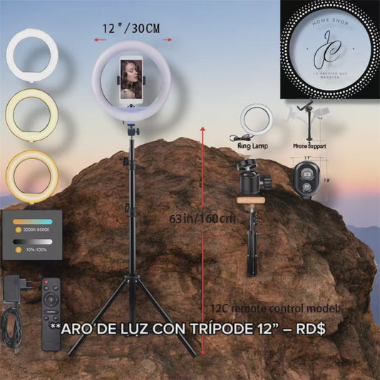 ARO DE LUZ CON TRIPODE 12