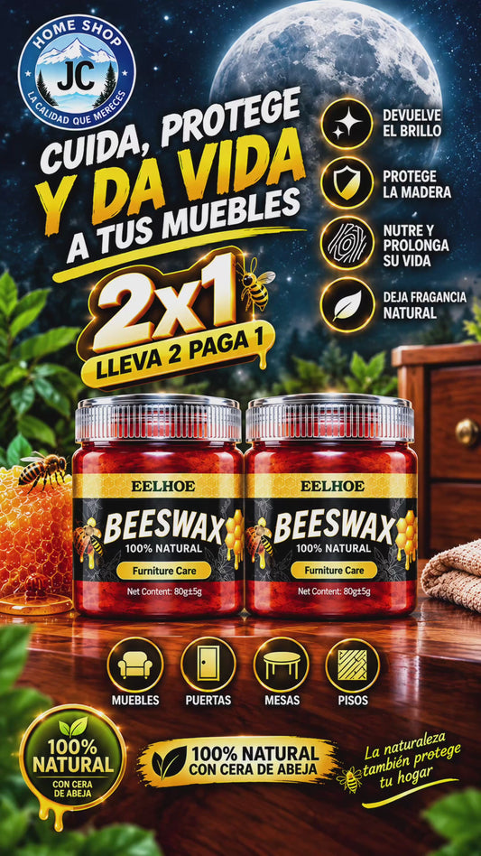 2X1 CERA BEESWAX MUEBLE BRILLO, REVIVIDOR MADERA