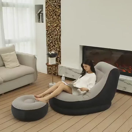 SILLON Y REPOSAPIÉS INFLABLE INTEX